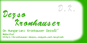 dezso kronhauser business card